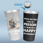 Good Mood With Beer And Retirement - Personalized Custom Aluminum Changing Color Cup - Appreciation, Retirement Gift For Coworkers, Husband, Dad