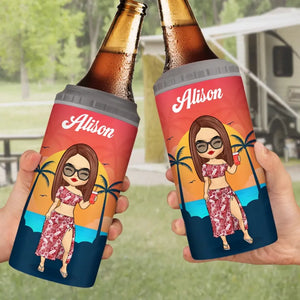 Air marin, cheveux salés – Gobelet isotherme 4 en 1 personnalisé pour meilleure amie – Cadeau de vacances d'été pour meilleures amies, meilleures amies et sœurs