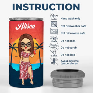 Air marin, cheveux salés – Gobelet isotherme 4 en 1 personnalisé pour meilleure amie – Cadeau de vacances d'été pour meilleures amies, meilleures amies et sœurs