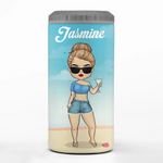 In A Summer State Of Mind - Bestie Personalized Custom 4 In 1 Can Cooler Tumbler - Summer Vacation Gift For Best Friends, BFF, Sisters