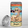 J'ai laissé mon cœur dans le sable - Gobelet isotherme personnalisé 4 en 1 pour meilleure amie - Cadeau de vacances d'été pour meilleures amies, meilleures amies et sœurs