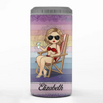 I Left My Heart In The Sand - Bestie Personalized Custom 4 In 1 Can Cooler Tumbler - Summer Vacation Gift For BFF, Bestie, Sisters