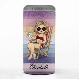 J'ai laissé mon cœur dans le sable - Gobelet isotherme personnalisé 4 en 1 pour meilleure amie - Cadeau de vacances d'été pour meilleures amies, meilleures amies et sœurs