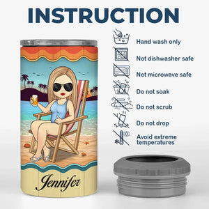 J'ai laissé mon cœur dans le sable - Gobelet isotherme personnalisé 4 en 1 pour meilleure amie - Cadeau de vacances d'été pour meilleures amies, meilleures amies et sœurs