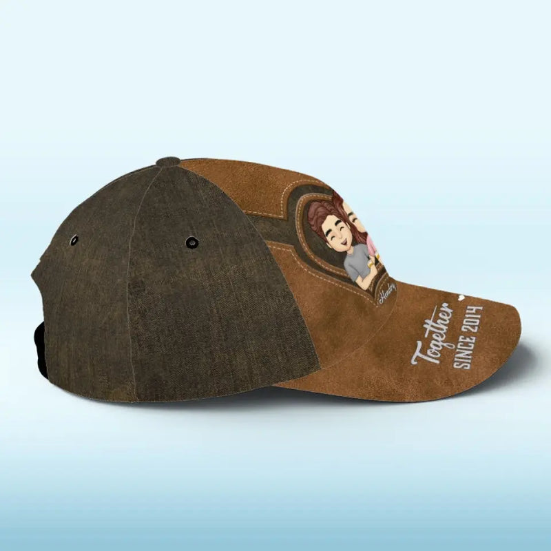 Together Since - Couple Personalized Custom Hat, All Over Print Classic Cap - Gift For Husband, Wife, Couple