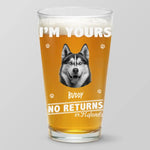 Custom Photo I Work Until Beer O’Clock - Dog & Cat Personalized Custom Beer Glass - Gift For Dog Lovers, Dog Dads, Dog Moms