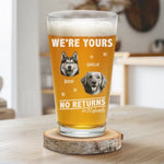 Custom Photo I Work Until Beer O’Clock - Dog & Cat Personalized Custom Beer Glass - Gift For Dog Lovers, Dog Dads, Dog Moms