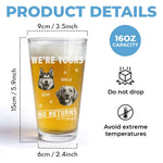 Custom Photo I Work Until Beer O’Clock - Dog & Cat Personalized Custom Beer Glass - Gift For Dog Lovers, Dog Dads, Dog Moms