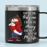 Congrats On Being My Husband - Couple Personalized Custom 14oz Stainless Steel Tumbler With Handle - Gift For Husband, Wife, Couple