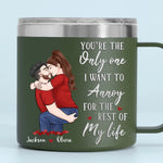 Congrats On Being My Husband - Couple Personalized Custom 14oz Stainless Steel Tumbler With Handle - Gift For Husband, Wife, Couple