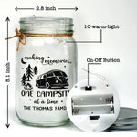 Home Is Where You Park It - Camping Personalized Custom Mason Jar Light - Gift For Family, Couple, Campers