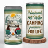 Asseyons-nous au camping - Gobelet isotherme 4 en 1 personnalisé pour camping - Cadeau pour couple, mari, femme, amoureux du camping