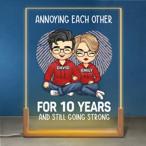 May We Annoying Each Other For Many Years  - Couple Personalized Custom Shaped 3D LED Walnut Night Light - Gift For Husband Wife, Anniversary