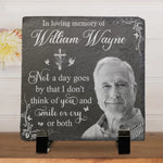 Custom Photo Greatly Loved, Deeply Missed - Memorial Personalized Custom Square Shaped Stone With Stand - Sympathy Gift For Family