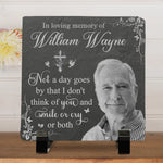 Custom Photo Greatly Loved, Deeply Missed - Memorial Personalized Custom Square Shaped Stone With Stand - Sympathy Gift For Family