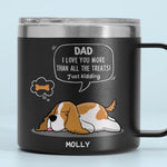 We Love You More Than All The Treats - Dog Personalized Custom 14oz Stainless Steel Tumbler With Handle - Gift For Dad, Dog Lovers