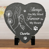 You Left Paw Prints On My Heart Forever - Memorial Personalized Custom Heart Shaped Stone With Stand - Sympathy Gift For Pet Owners, Pet Lovers