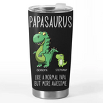 A Normal Papa But More Awesome - Family Personalized Custom Tumbler - Father's Day, Gift For Grandpa, Dad