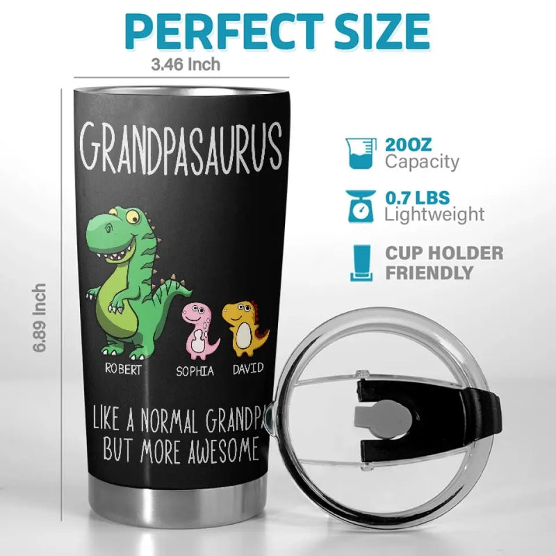 A Normal Papa But More Awesome - Family Personalized Custom Tumbler - Father's Day, Gift For Grandpa, Dad