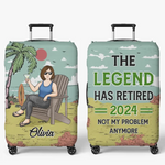 Not My Problem Anymore - Personalized Custom Luggage Cover - Appreciation, Retirement  Gift For Coworkers, Travel Lovers, Women