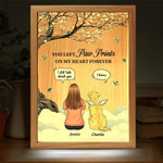 You Left Paw Prints On My Heart - Memorial Personalized Custom Frame Light Box - Sympathy Gift For Dog Lovers, Pet Owners