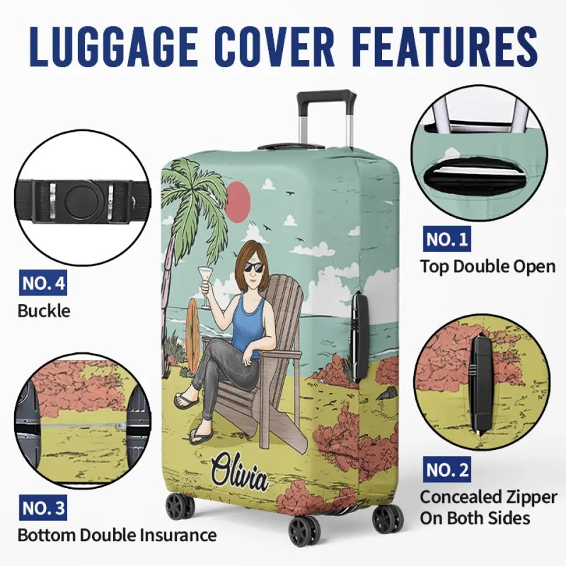 Not My Problem Anymore - Personalized Custom Luggage Cover - Appreciation, Retirement  Gift For Coworkers, Travel Lovers, Women