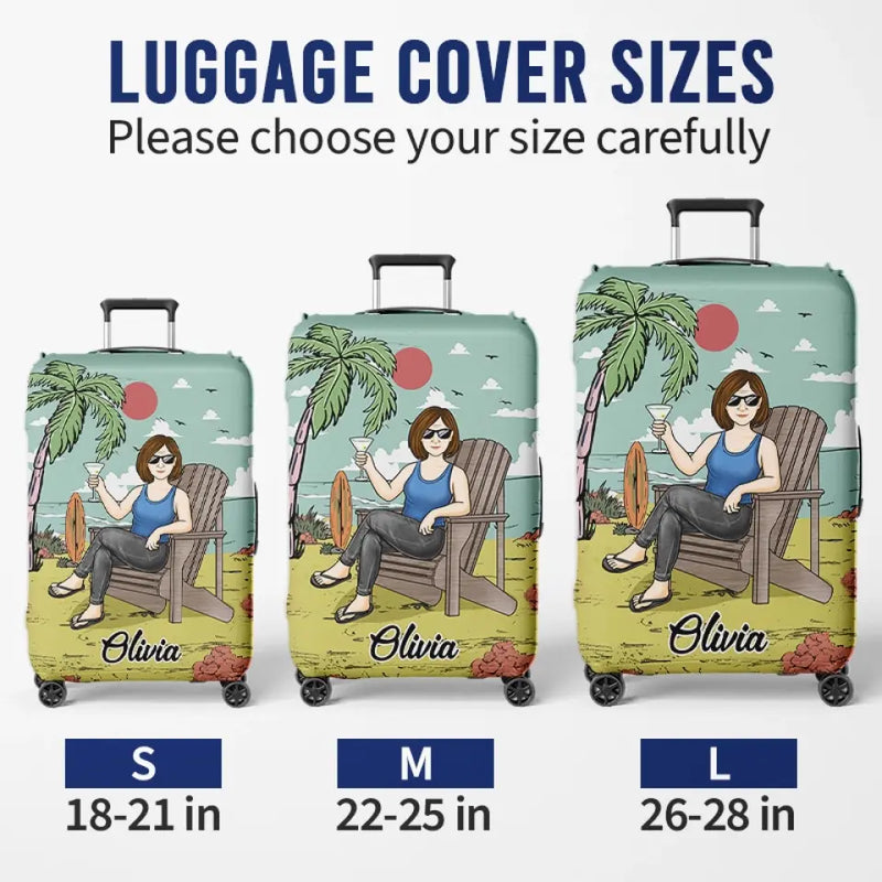 Not My Problem Anymore - Personalized Custom Luggage Cover - Appreciation, Retirement  Gift For Coworkers, Travel Lovers, Women