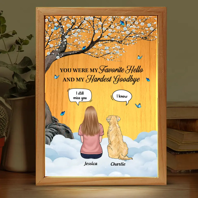 You Left Paw Prints On My Heart - Memorial Personalized Custom Frame Light Box - Sympathy Gift For Dog Lovers, Pet Owners