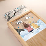 You Left Paw Prints On My Heart - Memorial Personalized Custom Frame Light Box - Sympathy Gift For Dog Lovers, Pet Owners