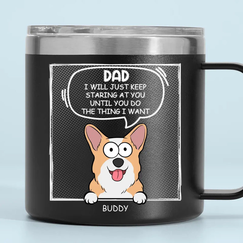 Furry Friends Make The Best Friends - Dog & Cat Personalized Custom 14oz Stainless Steel Tumbler With Handle - Gift For Dad, Dog Lovers