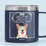 Furry Friends Make The Best Friends - Dog & Cat Personalized Custom 14oz Stainless Steel Tumbler With Handle - Gift For Dad, Dog Lovers