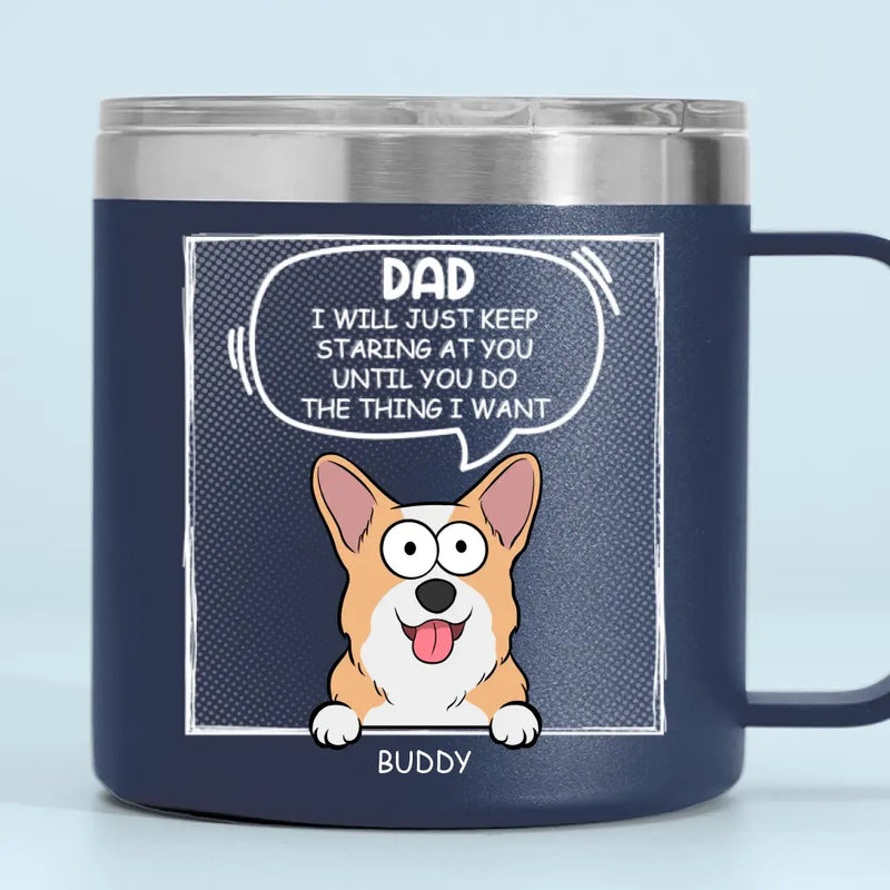 Furry Friends Make The Best Friends - Dog & Cat Personalized Custom 14oz Stainless Steel Tumbler With Handle - Gift For Dad, Dog Lovers