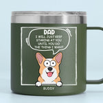 Furry Friends Make The Best Friends - Dog & Cat Personalized Custom 14oz Stainless Steel Tumbler With Handle - Gift For Dad, Dog Lovers
