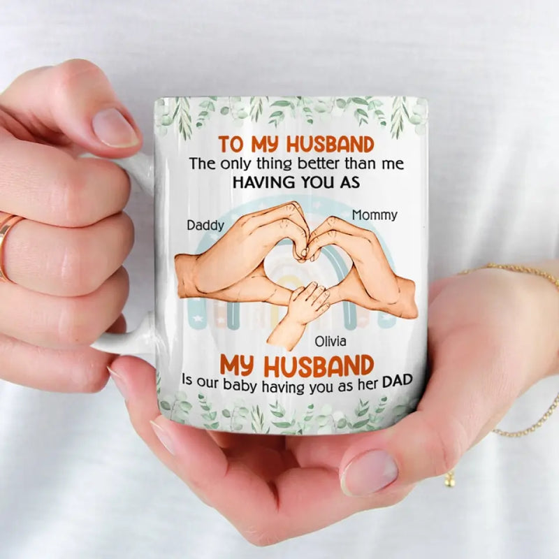 Thank You For Showing Your Love To Us - Couple Personalized Custom Mug - Gift For Husband, New Dads, Dad