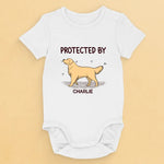 Protected By The Loyal Guardian - Dog Personalized Custom Baby Onesie - Baby Shower Gift, Gift For Dog Lovers