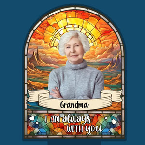 Photo personnalisée « Je suis toujours avec toi » - Lampe solaire de jardin personnalisée - Cadeau de condoléances pour les membres de la famille, les propriétaires d'animaux et les amoureux des animaux