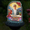 Photo personnalisée toujours avec vous - Lampe solaire de jardin personnalisée commémorative - Cadeau de condoléances pour les membres de la famille, les propriétaires d'animaux et les amoureux des animaux
