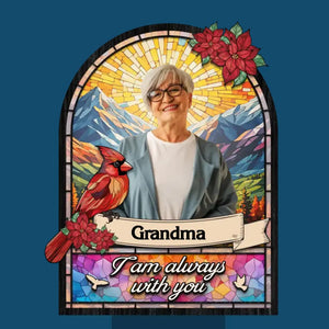 Photo personnalisée toujours avec vous - Lampe solaire de jardin personnalisée commémorative - Cadeau de condoléances pour les membres de la famille, les propriétaires d'animaux et les amoureux des animaux