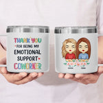 Thank You For Being My Unpaid Therapist - Bestie Personalized Custom 14oz Stainless Steel Tumbler With Handle - Gift For Coworkers, BFF, Best Friends
