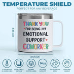 Thank You For Being My Unpaid Therapist - Bestie Personalized Custom 14oz Stainless Steel Tumbler With Handle - Gift For Coworkers, BFF, Best Friends