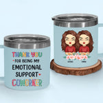 Thank You For Being My Unpaid Therapist - Bestie Personalized Custom 14oz Stainless Steel Tumbler With Handle - Gift For Coworkers, BFF, Best Friends