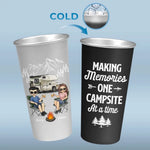 Making Memories At A Time - Camping Personalized Custom Aluminum Changing Color Cup - Gift For Husband Wife, Camping Lovers