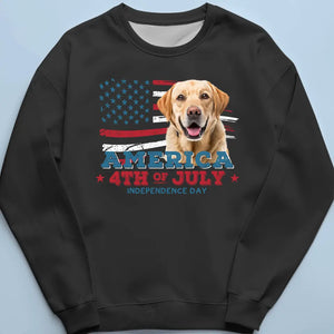 Custom Photo The Best Companionship Is With A Pet - Dog & Cat Personalized Custom Unisex T-shirt, Hoodie, Sweatshirt - 4th Of July, Gift For Pet Owners, Pet Lovers