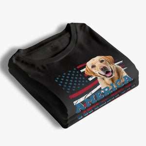 Custom Photo The Best Companionship Is With A Pet - Dog & Cat Personalized Custom Unisex T-shirt, Hoodie, Sweatshirt - 4th Of July, Gift For Pet Owners, Pet Lovers