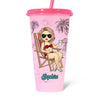 Salt In The Air, Sand In My Hair - Bestie Personalized Custom Changing Color Cup - Summer Vacation Gift, Birthday Pool Party Gift For Best Friends, BFF, Sisters