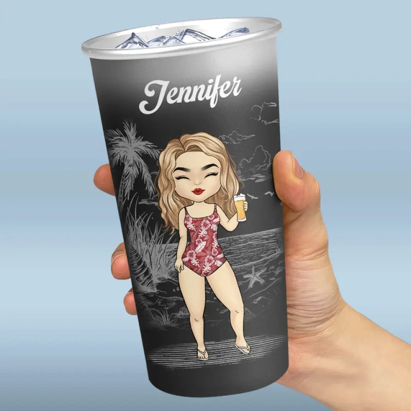 Summertime Is Calling - Bestie Personalized Custom Aluminum Changing Color Cup - Summer Vacation Gift For Best Friends, Sisters