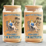 A Person Who Is Happy On Monday - Personalized Custom Glass Cup, Iced Coffee Cup - Appreciation, Retirement Gift For Retirees, Coworkers, Women