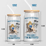 A Person Who Is Happy On Monday - Personalized Custom Glass Cup, Iced Coffee Cup - Appreciation, Retirement Gift For Retirees, Coworkers, Women
