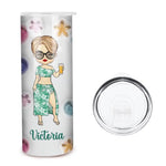 Beaches Booze And Besties - Bestie Personalized Custom 3D Inflated Effect Printed Skinny Tumbler - Summer Vacation Gift For Best Friends, BFF