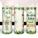 Love You To The Beach And Back - Bestie Personalized Custom Skinny Tumbler - Summer Vacation Gift For BFF, Best Friends, Sisters